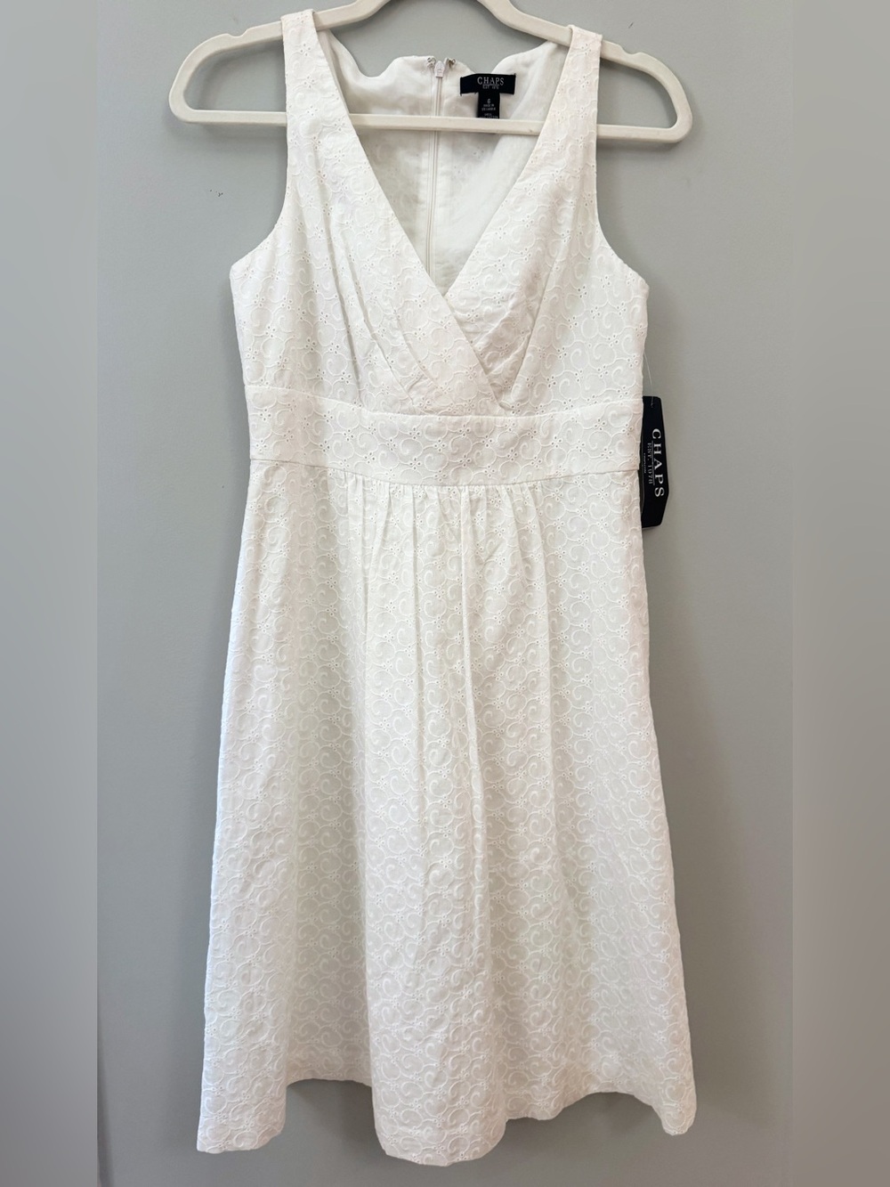 Chaps White Cotton Eyelet Sundress NWT Size 6